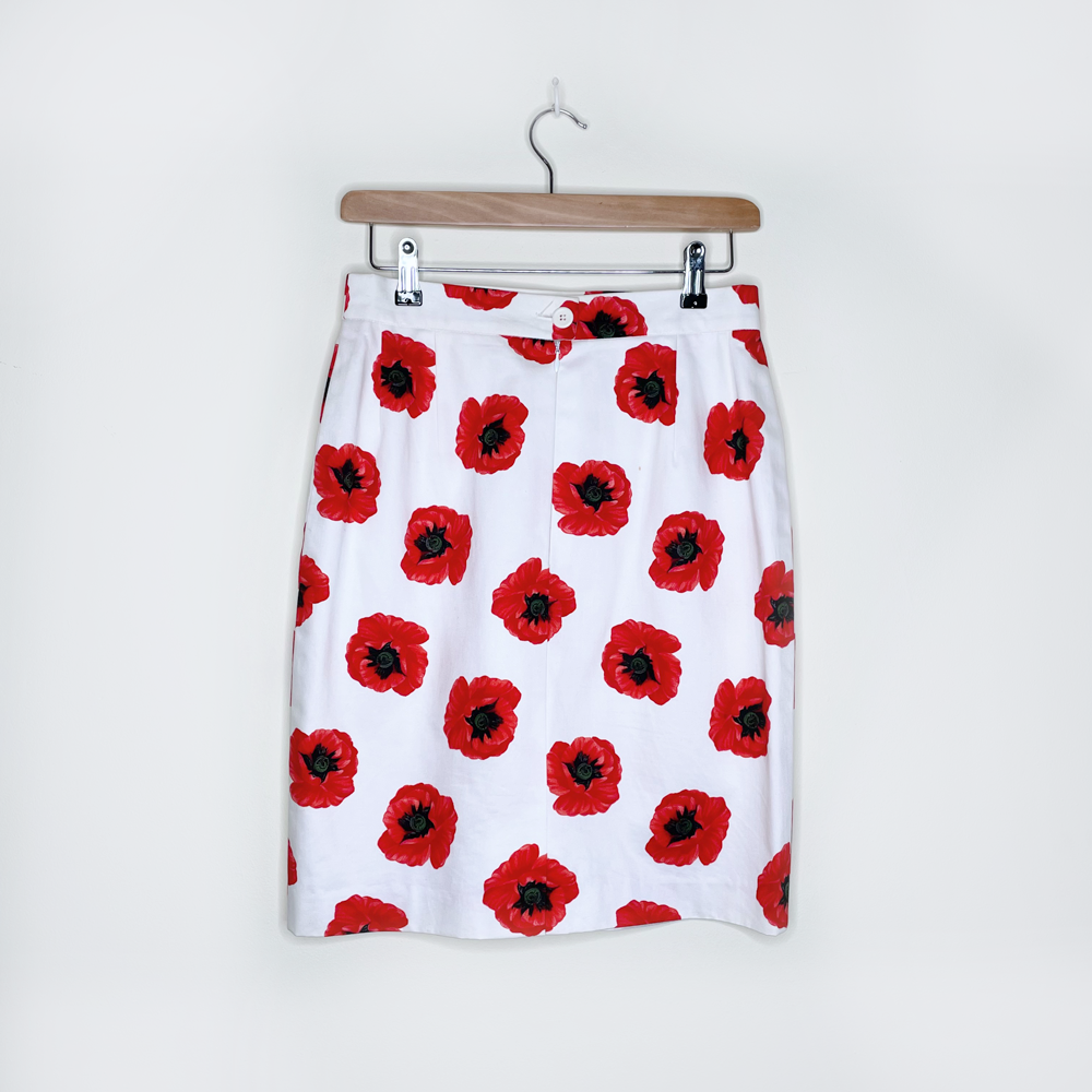 vintage escada poppy flower mini skirt - size 38