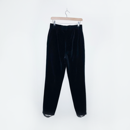 vintage escada black velvet stirrup high rise trousers - size 38