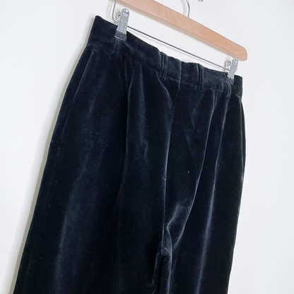 vintage escada black velvet stirrup high rise trousers - size 38