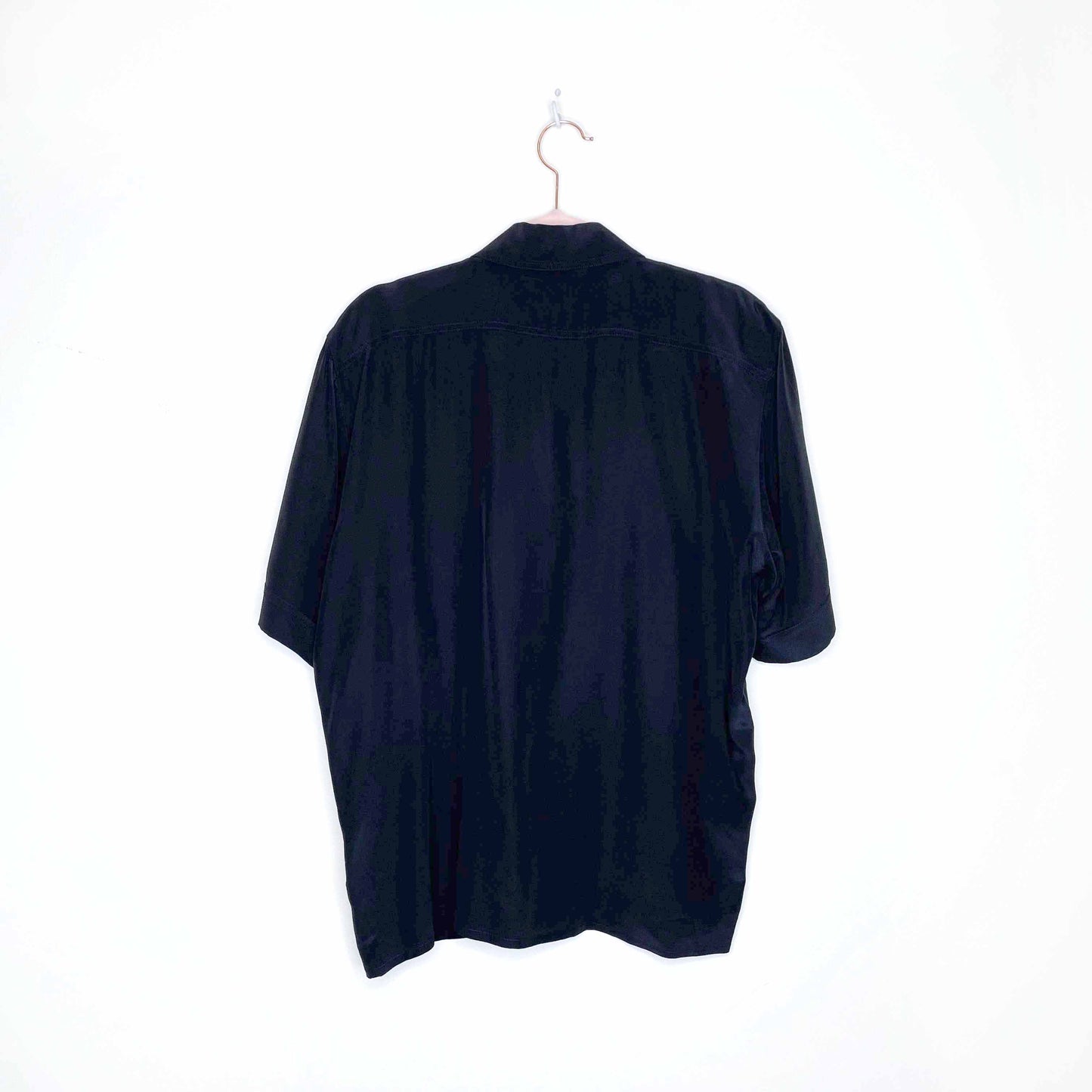 vintage escada black pleat fold silk blouse - size 36