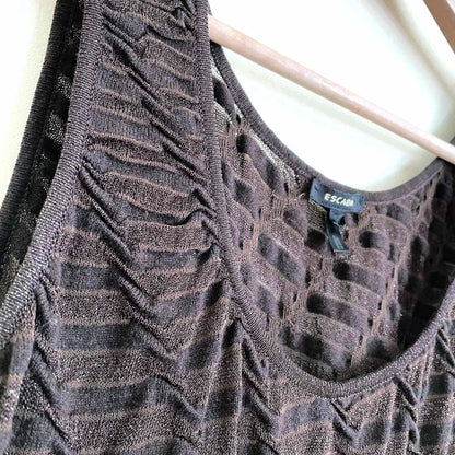 escada stretch knit semi-sheer tank top - size 36