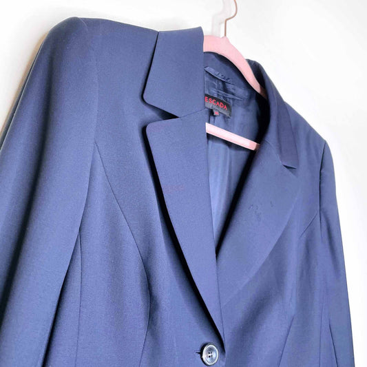 escada blue viscose career blazer - size 42