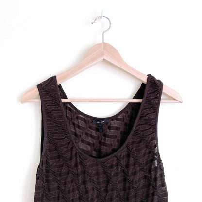 escada stretch knit semi-sheer tank top - size 36