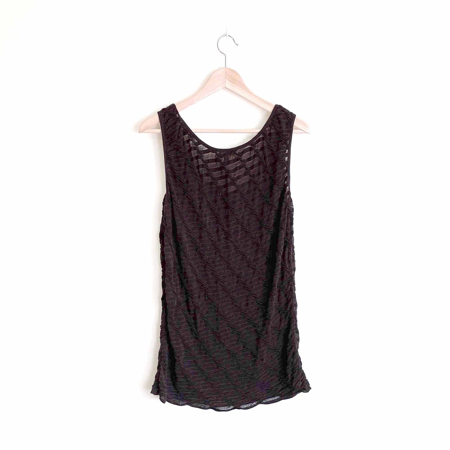escada stretch knit semi-sheer tank top - size 36