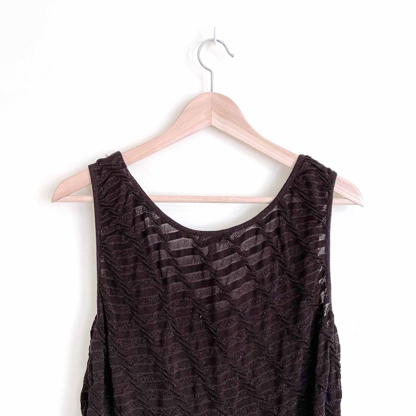 escada stretch knit semi-sheer tank top - size 36