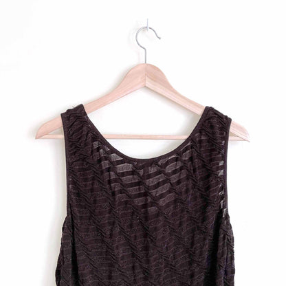 escada stretch knit semi-sheer tank top - size 36