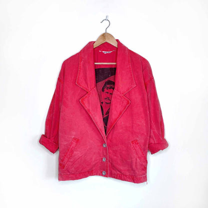 vintage 90's esprit sport red twill jacket - size small