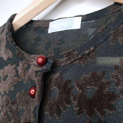 Vintage Esprit velvet daisy burnout crop - size Small