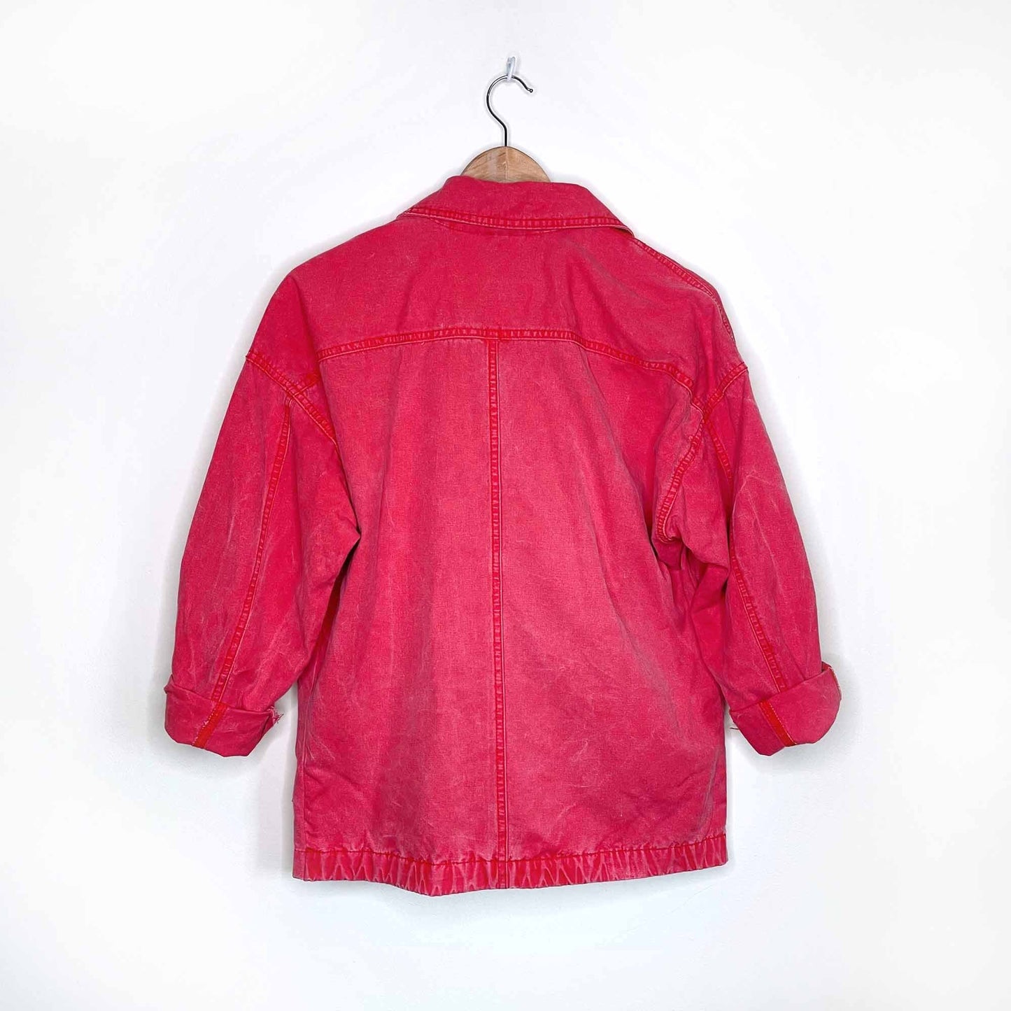 vintage 90's esprit sport red twill jacket - size small