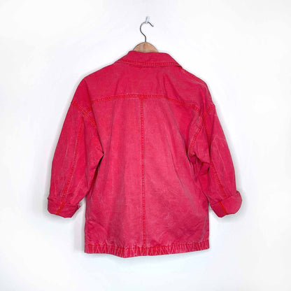vintage 90's esprit sport red twill jacket - size small