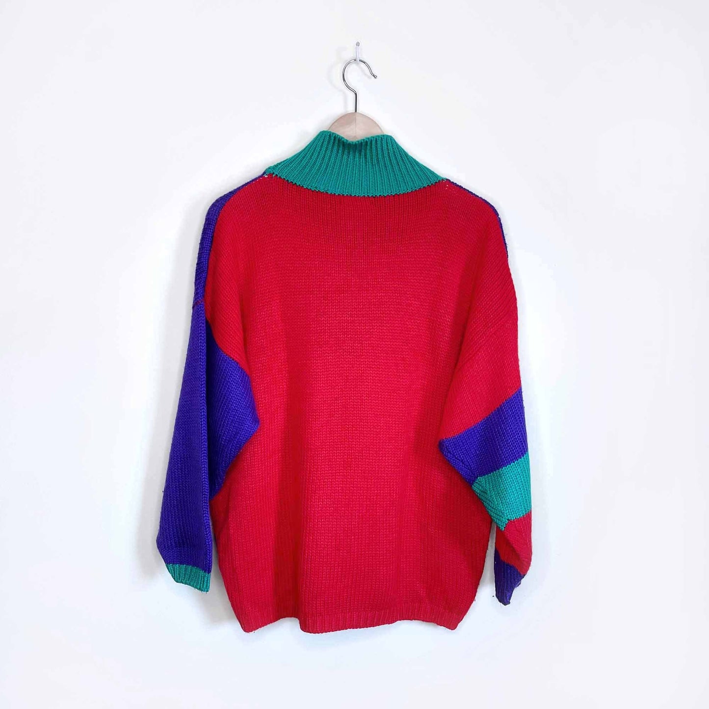 vintage esprit 80's 90's multi colour stripe turtleneck - size large
