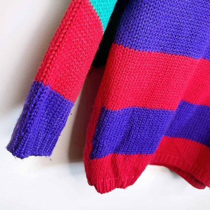 vintage esprit 80's 90's multi colour stripe turtleneck - size large