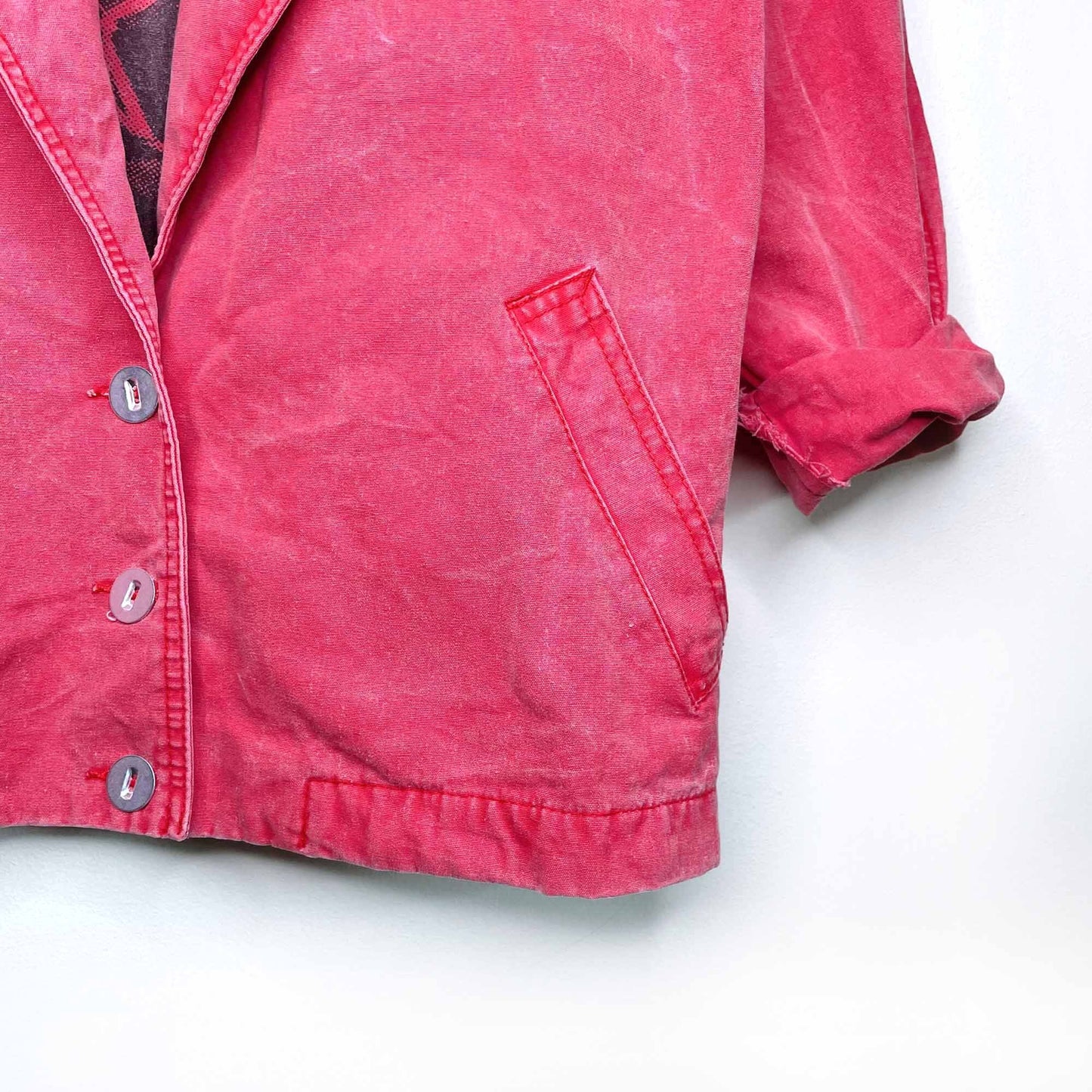 vintage 90's esprit sport red twill jacket - size small