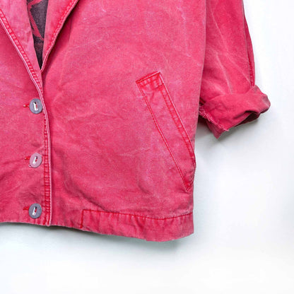 vintage 90's esprit sport red twill jacket - size small