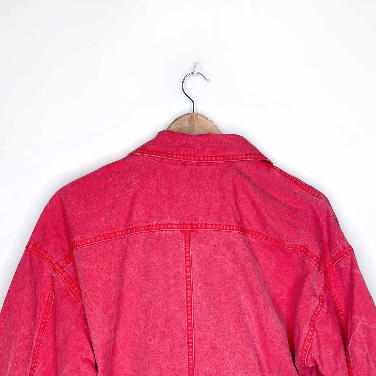 vintage 90's esprit sport red twill jacket - size small
