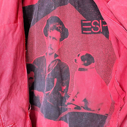 vintage 90's esprit sport red twill jacket - size small
