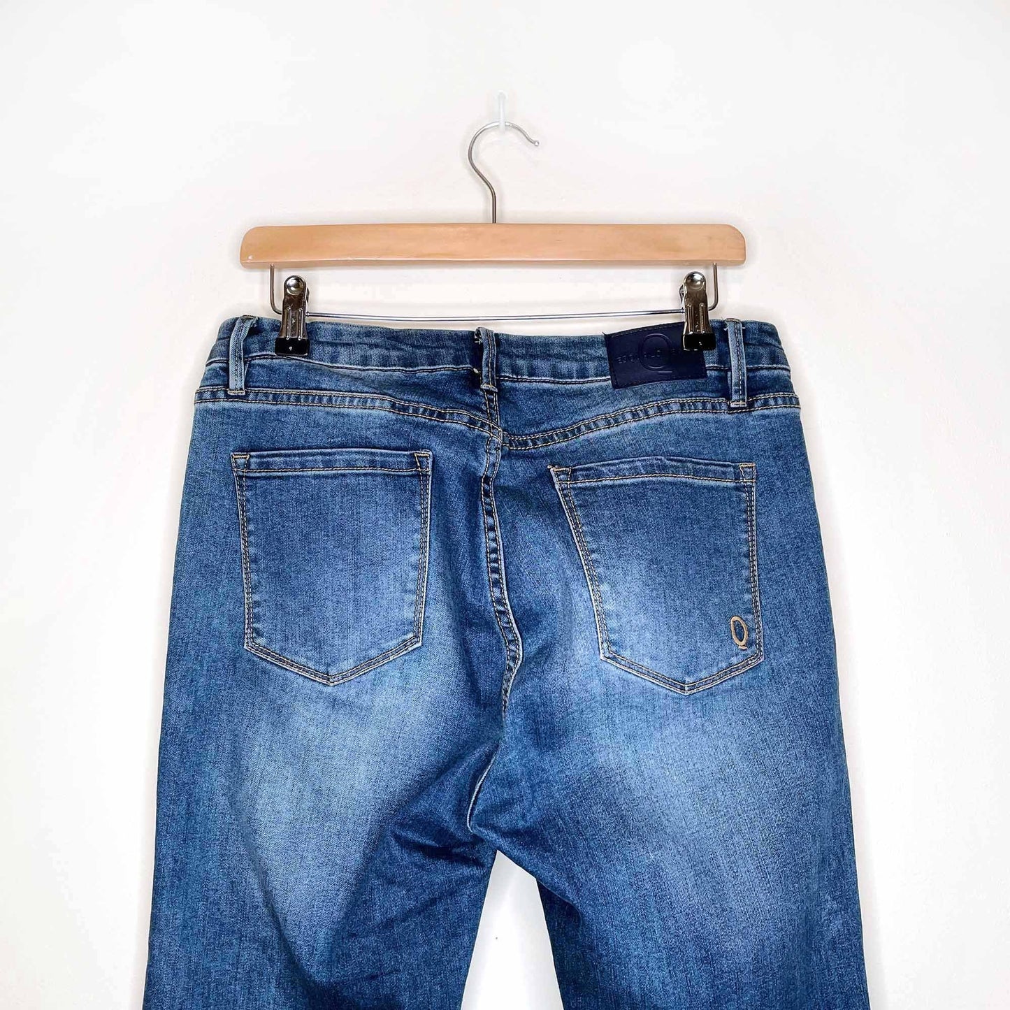 esqualo retro flare leg panel two-toned jeans - size 12