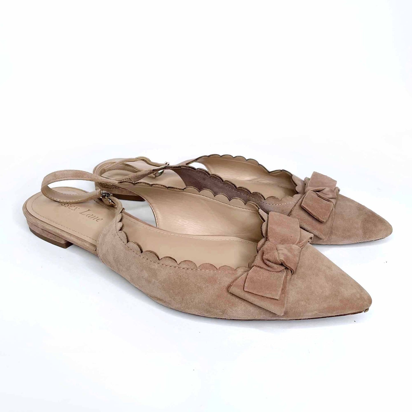essex lane leather el-taliah slingback flats - size 10