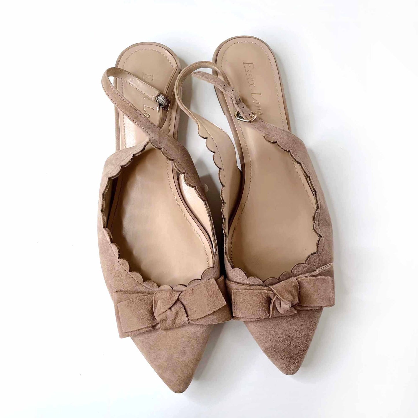 essex lane leather el-taliah slingback flats - size 10