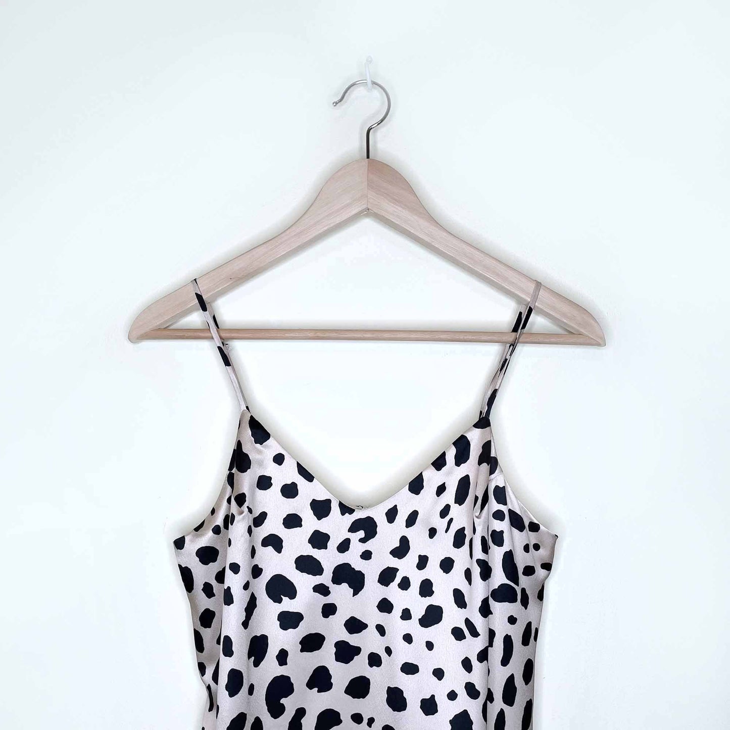 nwt e.ssue leopard print satin slip dress - size small