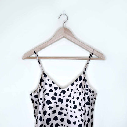 nwt e.ssue leopard print satin slip dress - size small