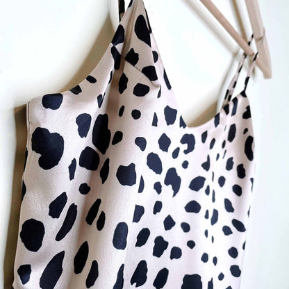 nwt e.ssue leopard print satin slip dress - size small