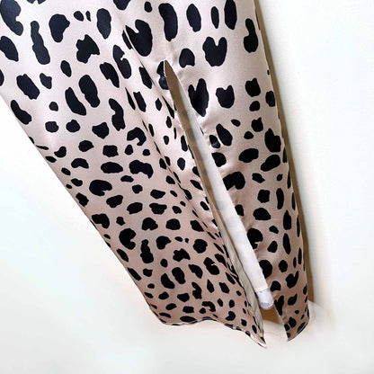 nwt e.ssue leopard print satin slip dress - size small