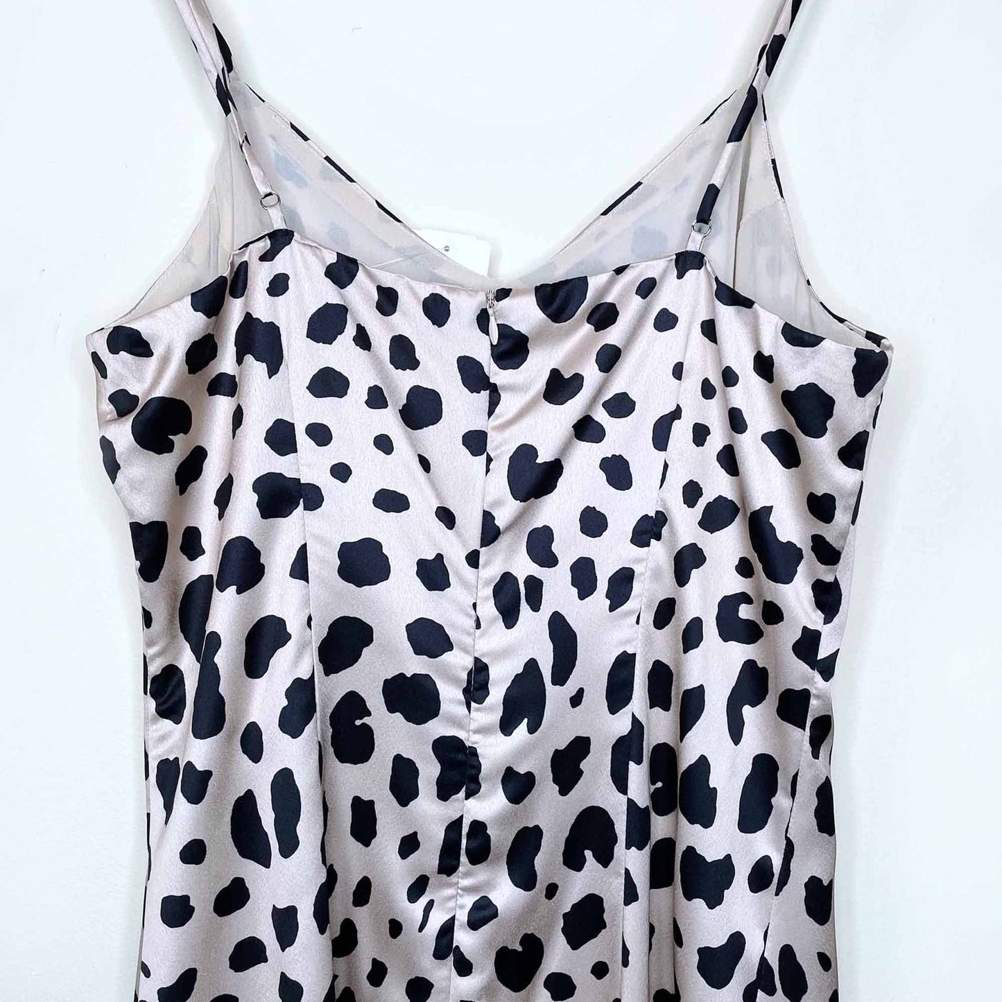nwt e.ssue leopard print satin slip dress - size small