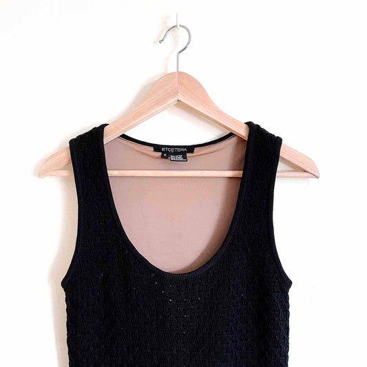 etcetera black crochet tank dress - size small