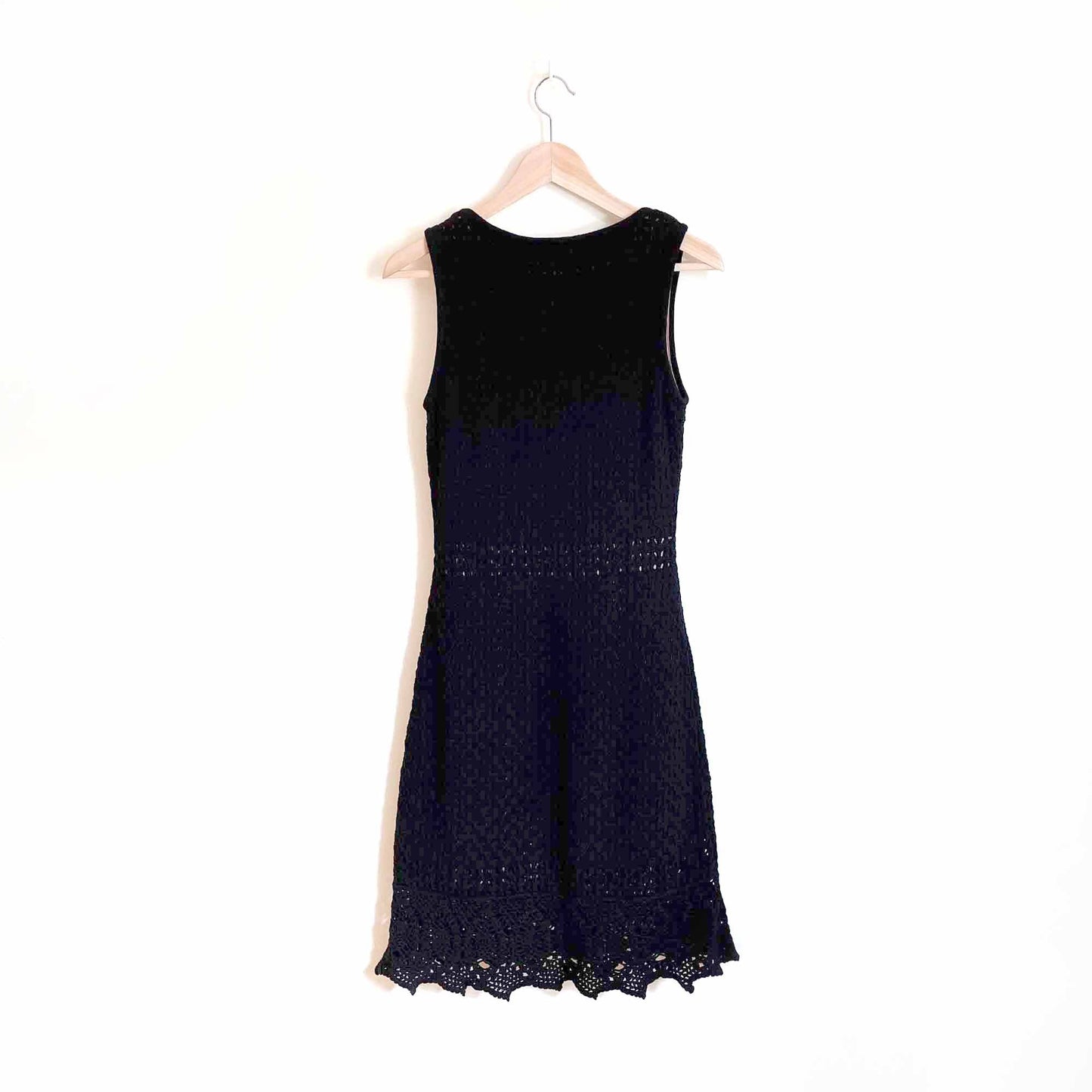 etcetera black crochet tank dress - size small