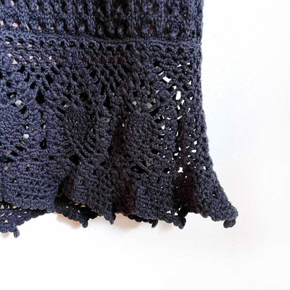 etcetera black crochet tank dress - size small