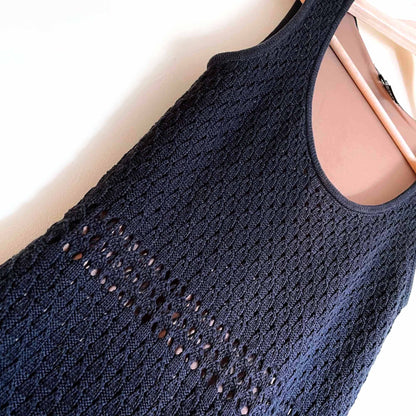 etcetera black crochet tank dress - size small