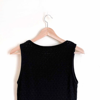etcetera black crochet tank dress - size small