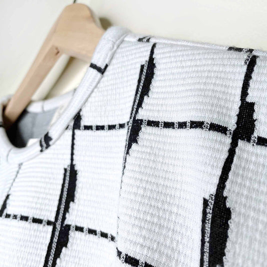 Eve Gravel houndstooth knit crop - size Large