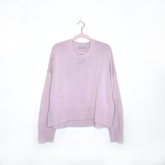 everlane pink oversized cotton crewneck sweater - size small