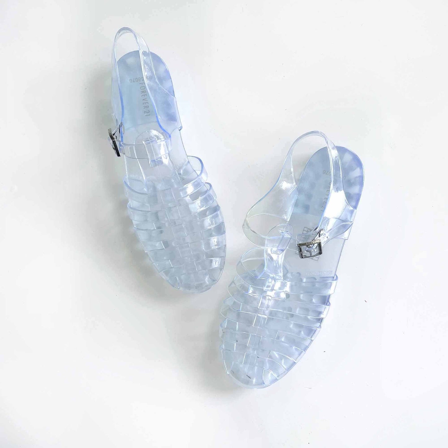 forever 21 clear jelly sandal shoes - size small