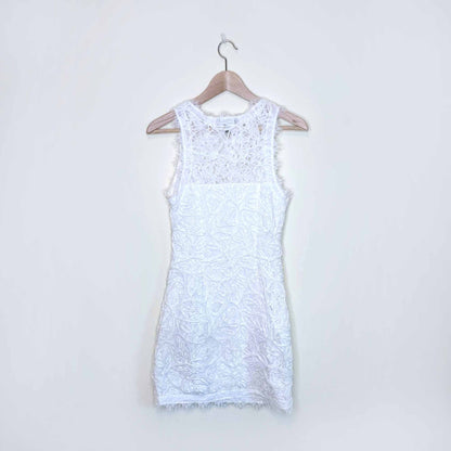 forever 21 rope embroidered white lace mini dress - size small