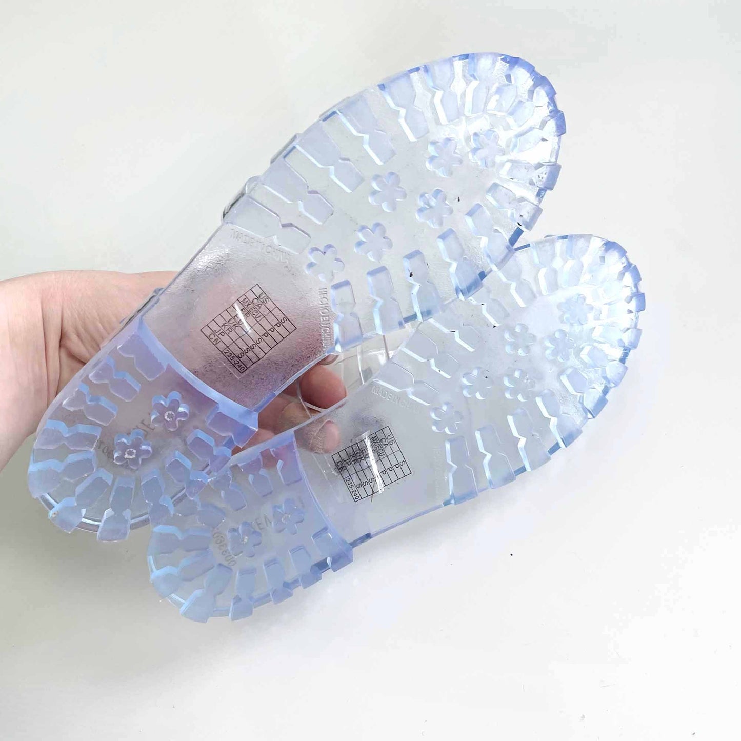 forever 21 clear jelly sandal shoes - size small
