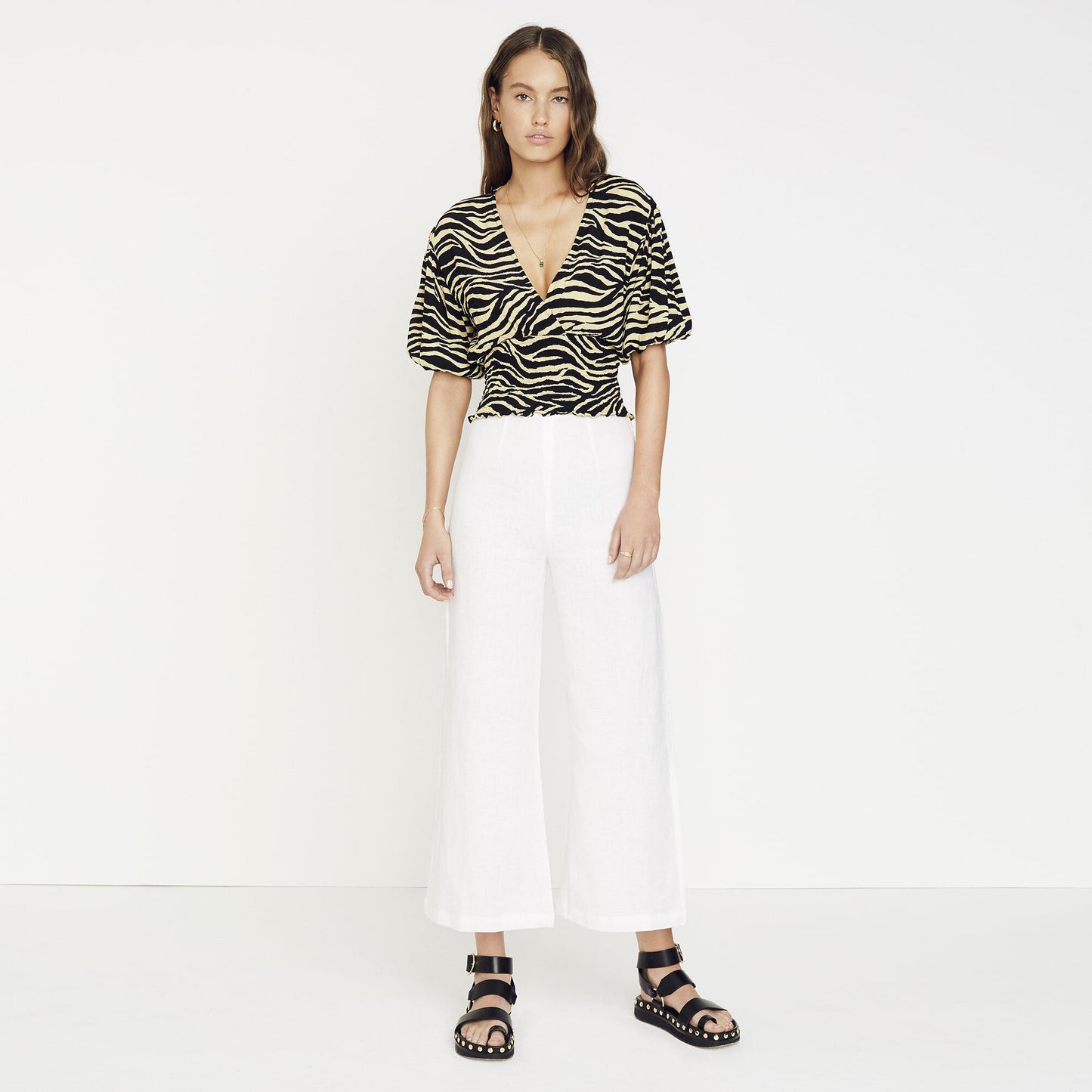 Faithfull Oma Top - Amaia Zebra Print - size Medium