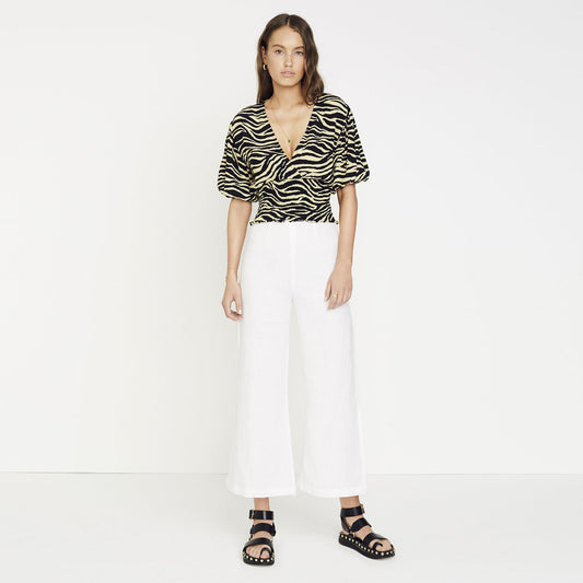 Faithfull Oma Top - Amaia Zebra Print - size Medium