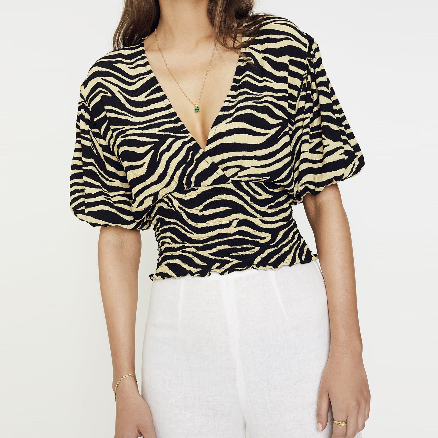 Faithfull Oma Top - Amaia Zebra Print - size Medium