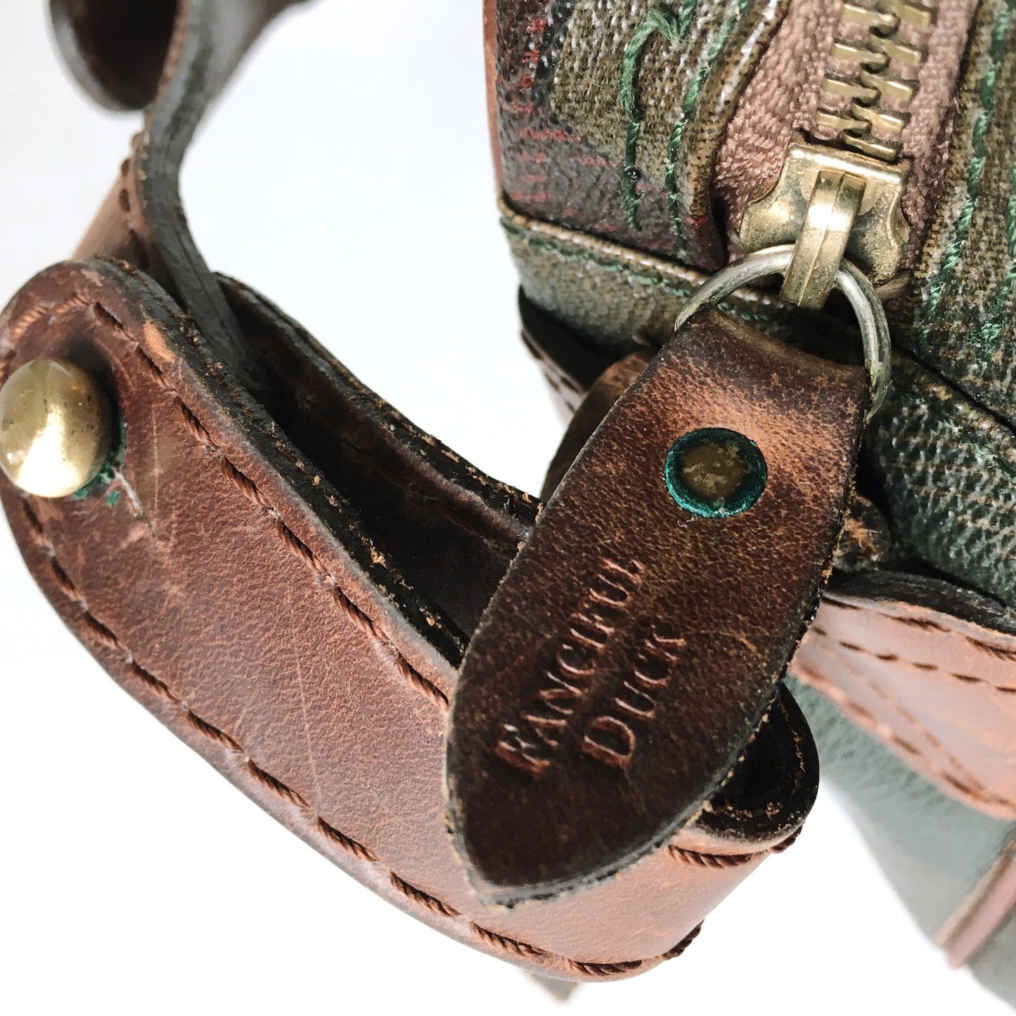 Vintage Fanciful Duck leather satchel