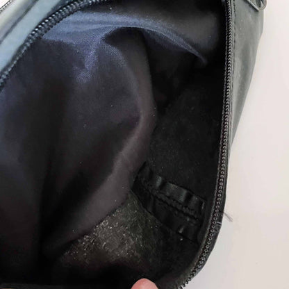 vintage black leather fanny pack