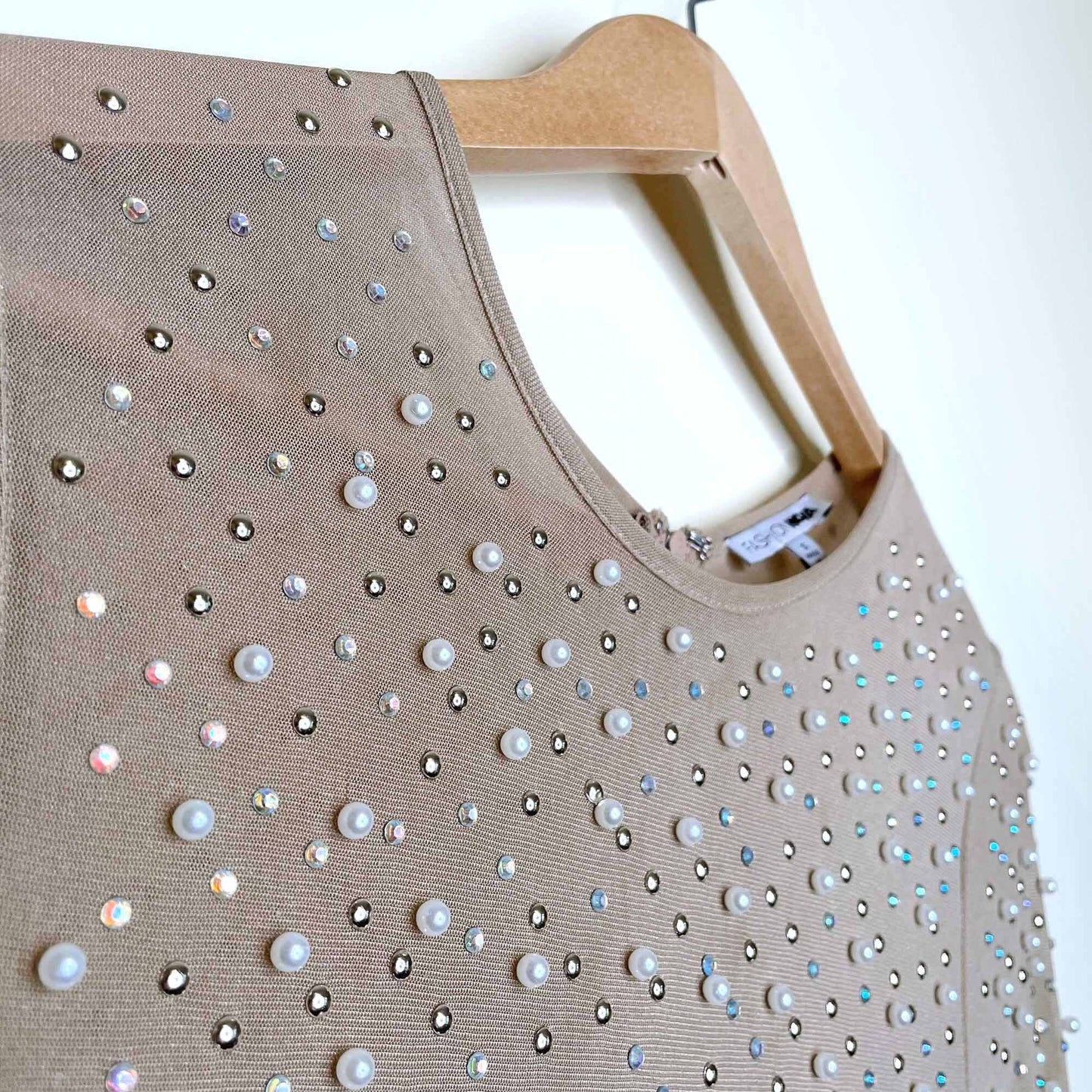 fashion nova jacey embellished sheer maxi dress - size small