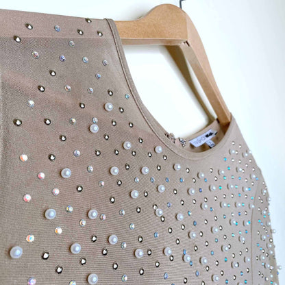 fashion nova jacey embellished sheer maxi dress - size small