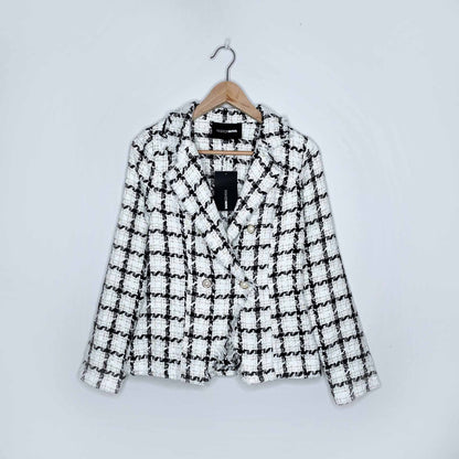 NWT Fashion NOVA A little baggage tweed blazer - size Small