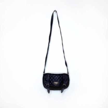 french connection faux leather quilted belt strap crossbody
