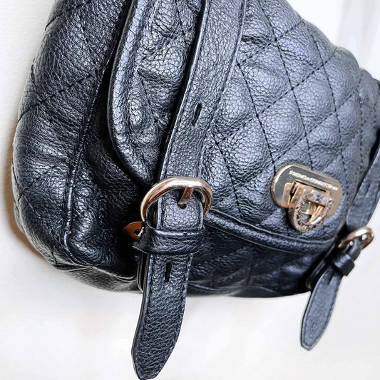 french connection faux leather quilted belt strap crossbody