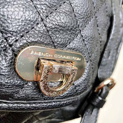 french connection faux leather quilted belt strap crossbody