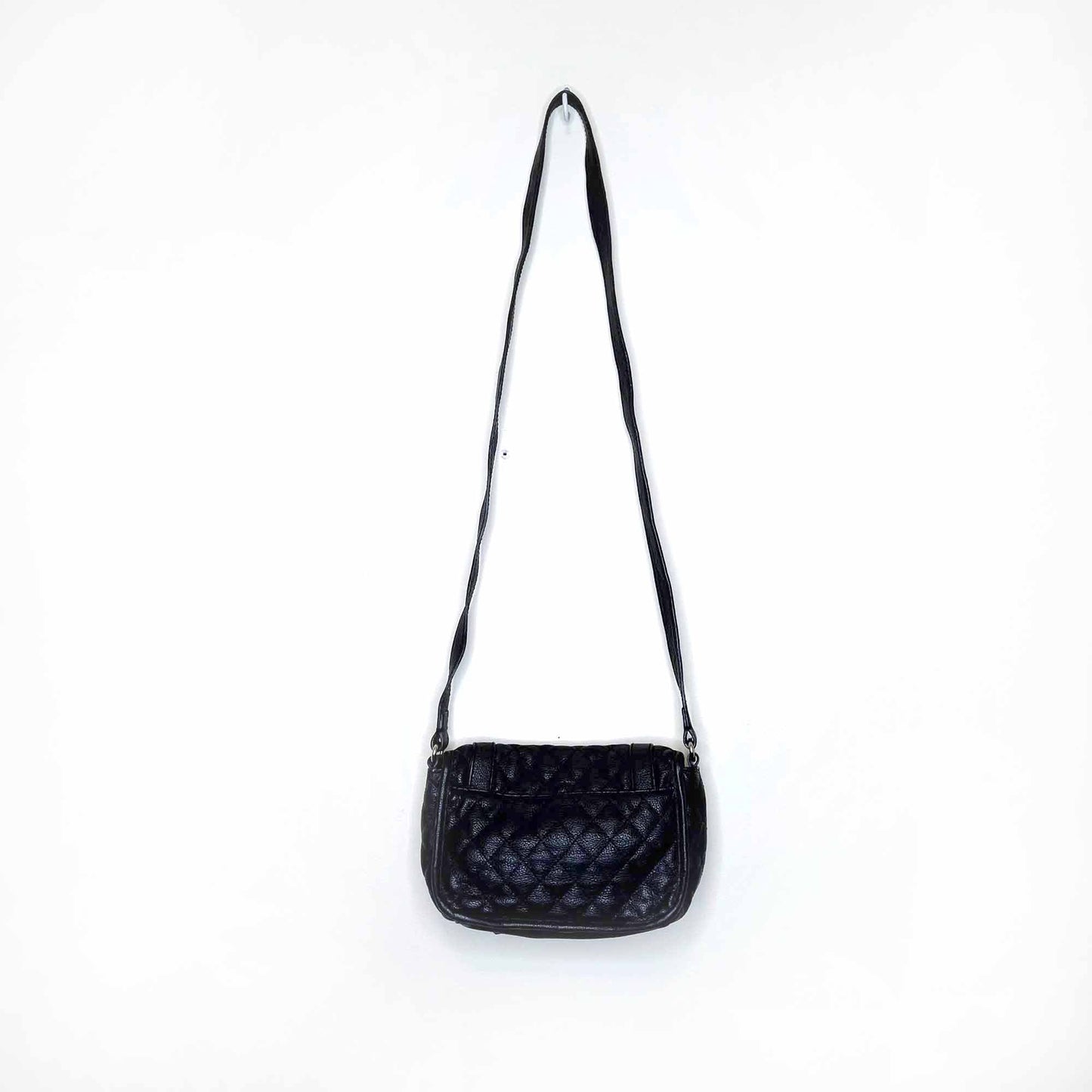french connection faux leather quilted belt strap crossbody
